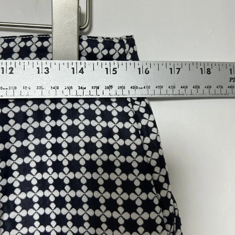 Brooks‎ Brothers Pencil Skirt Women 8 Navy Blue Black Geometric Quatrefoil New